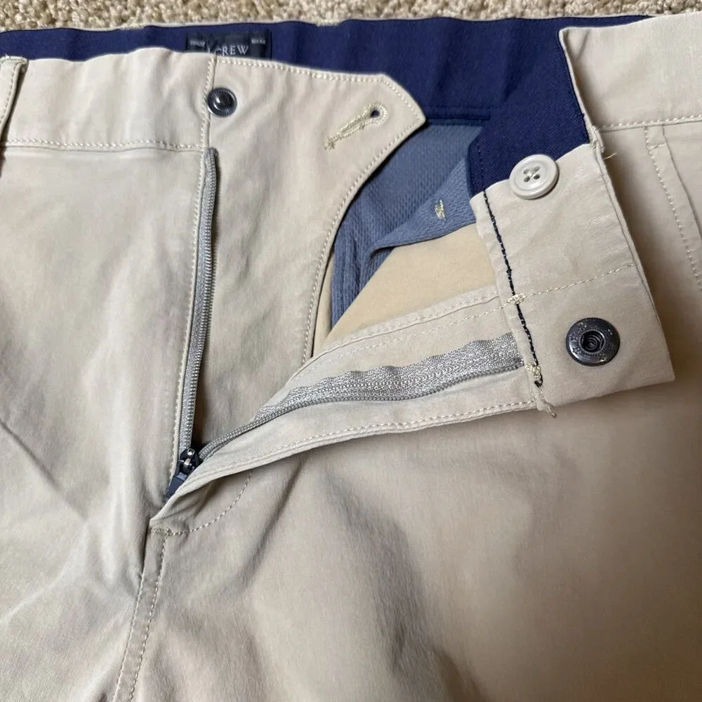 J Crew Tech Pant Mens 34x33* Tan 770 Straight Fit Stretch Performance Khaki Golf